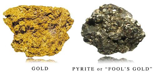 Pyrite vs gold