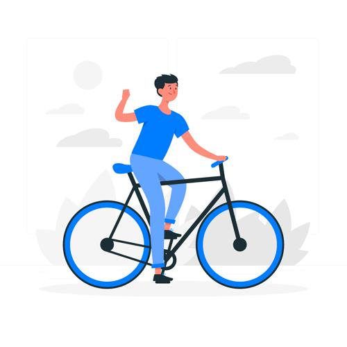 Riding bike illustration